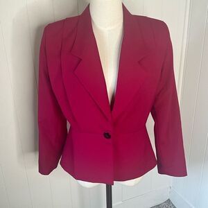 Vintage Karen Scott Petites Women’s 6 Fuschia Pink Blazer Jacket Classic